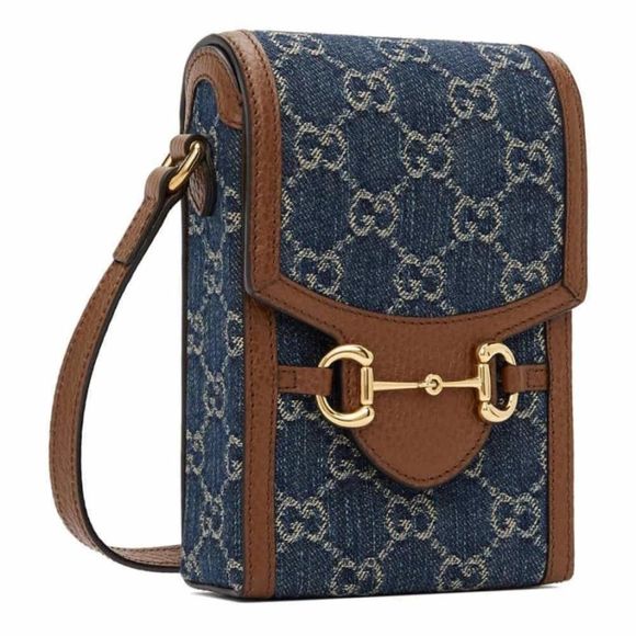 Gucci Horsebit Mini Blue Shoulder Bag - Picture 2 of 5